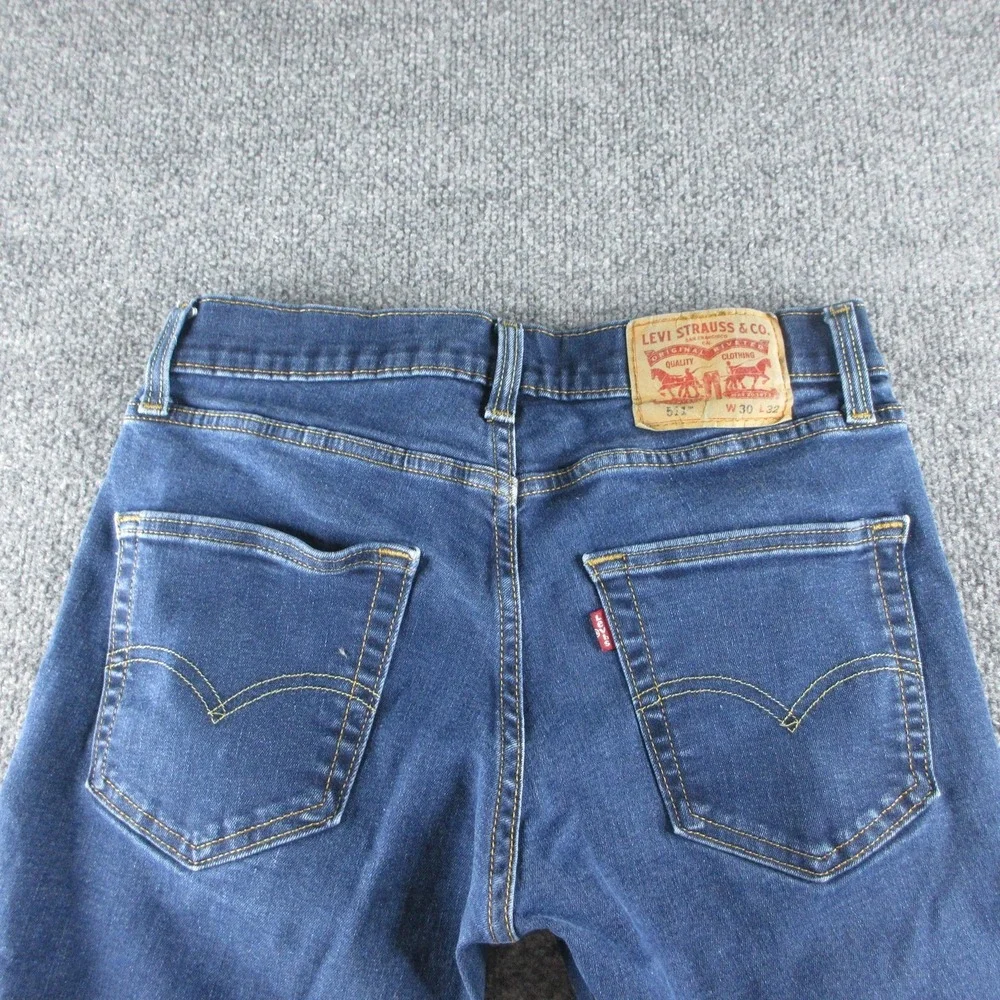 Levis 511 Jeans Mens 30x31 Blue Slim Straight Medium Wash Denim Casual
